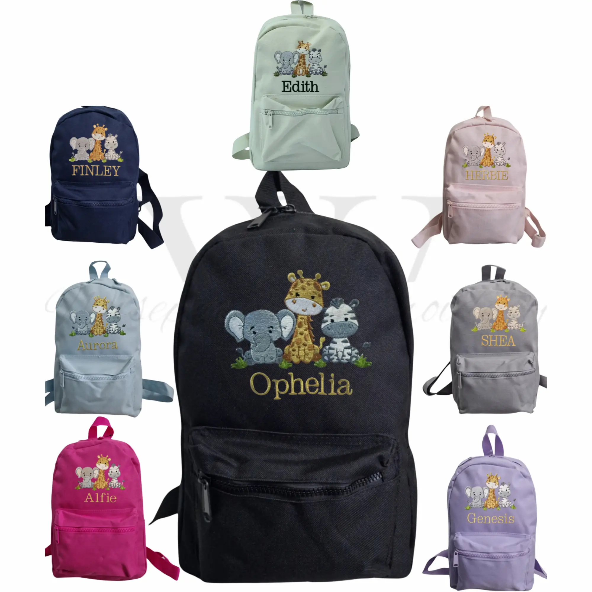 Personalised Embroidered KIDS Backpack  Nursery Rucksack • Fast Delivery Floral Design