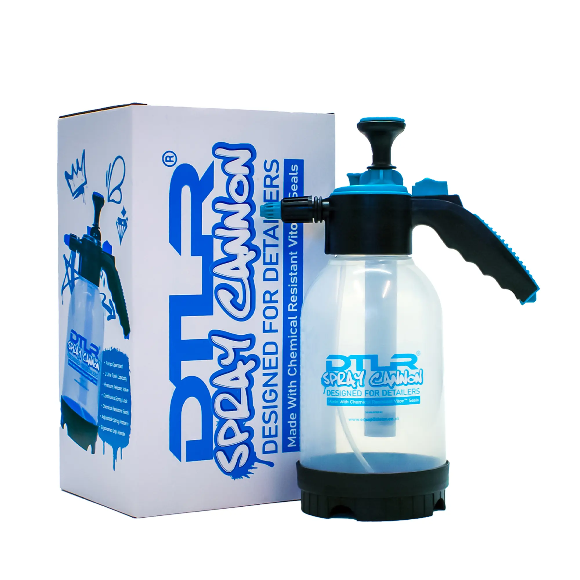 DTLR Spray Cannon - pump action with VITON seals - 2 litre car  washer snow  foaming snow  foam snow  foam