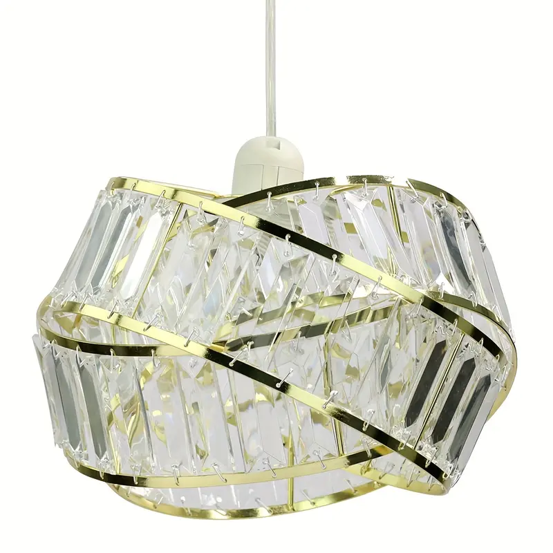 Circular Embedded Modern Lampshade With Acrylic Crystal Effect, Suitable For Pendant Lights, Ceiling Lights, Table Lamps. Ideal For Kitchen Island, Dining Room, Bedroom, Living Room, Hallway. 2