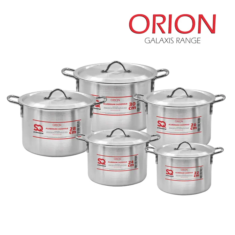 5 PC Aluminium Casserole Cooking Pots Soup Pots Cookware 5Pc Set Handles Oil Frying Pasta Aesthetic Kitchen With Lid Stockpot Kitchen, Home 1