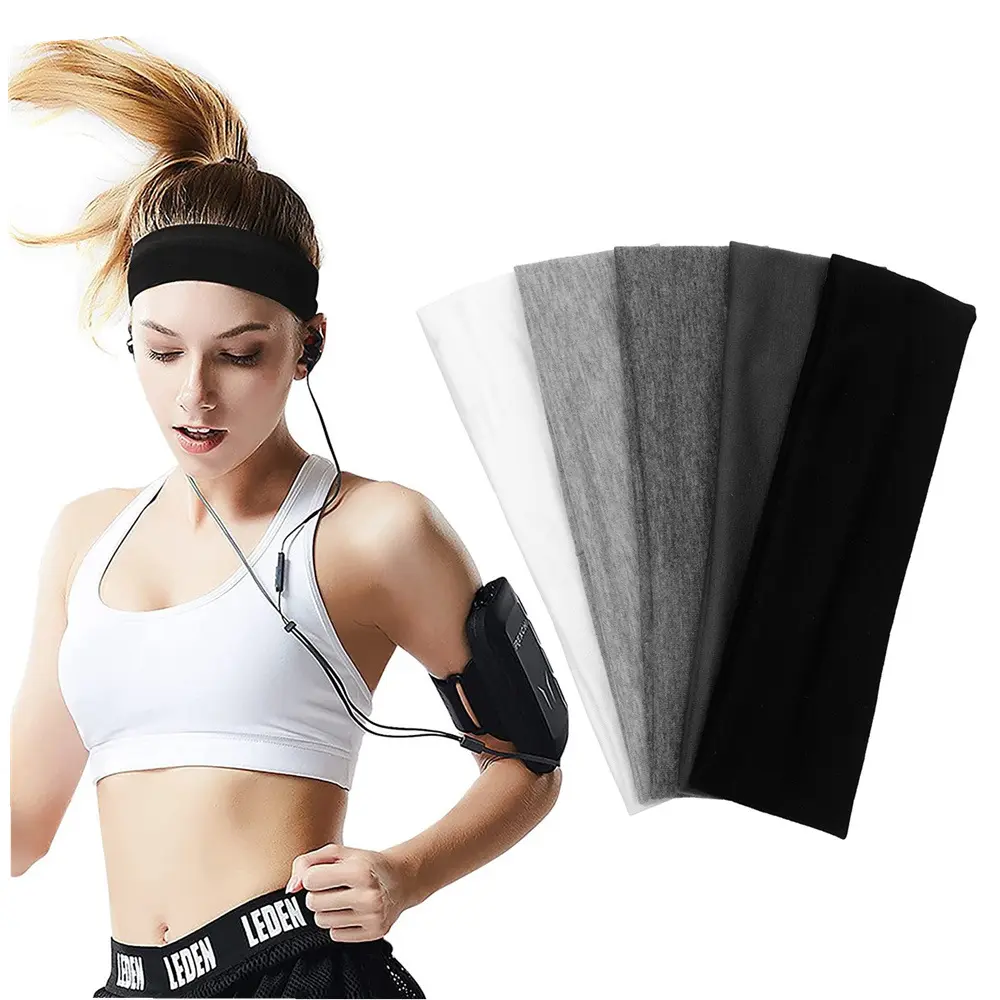 Yoga Elastic Headband Sports Fitness Hair Band Candy Hair Band Elastic Non-Slip Headband Solid Color Hair Band