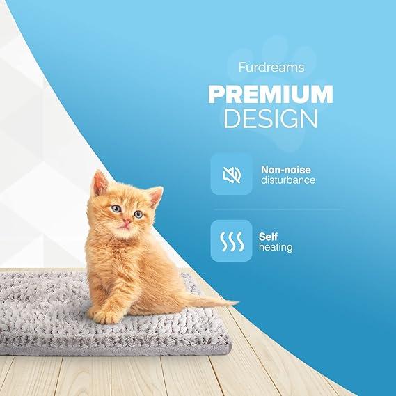 Pet Bed - Self Heating Thermal Pads - Calming Mat Blanket for Indoors & Outdoors - Suited to Household Animals - Plush, Washable, Non-Electric & Noiseless Heat Pad (70 x 47cm) 1