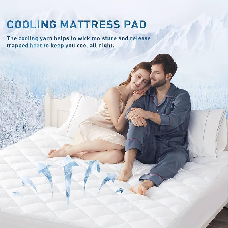 Quilted Mattress Protectors 100% Waterproof Super Soft Cosy Anti Allergy, Non-Noisy and Comfortable Fitted Style Made Of Microfiber Matress Protectors Bed Cover Available In White Colors Sizes ( Moses, Single, 4FT/Small Double, Double, King, Super King) 2