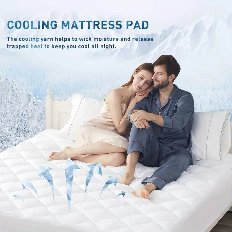 Quilted Mattress Protectors 100% Waterproof Super Soft Cosy Anti Allergy, Non-Noisy and Comfortable Fitted Style Made Of Microfiber Matress Protectors Bed Cover Available In White Colors Sizes ( Moses, Single, 4FT/Small Double, Double, King, Super King) 2