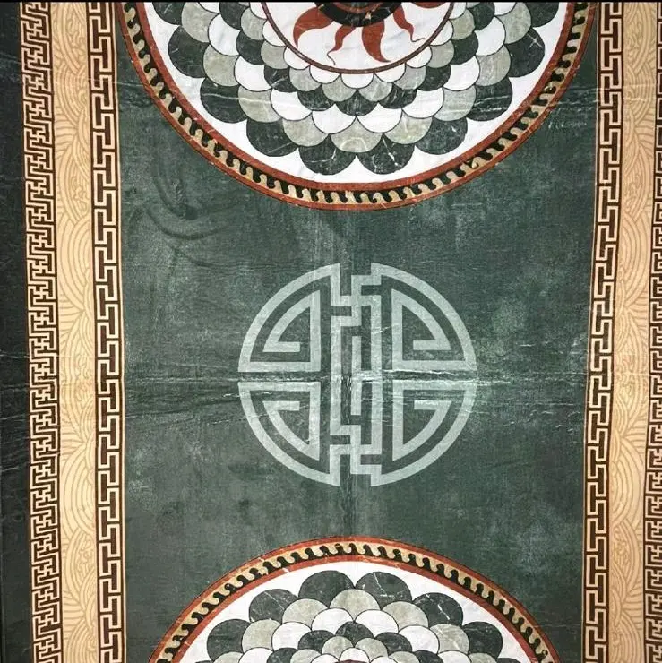 hunter green rug semi circle