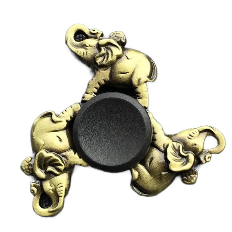 Fidget Finger Spinner Antique Brass Color Alloy Metal Hand Spinner Stress Relief Decompression Toy For Kids Adults Funny Gifts Multicoloured 6
