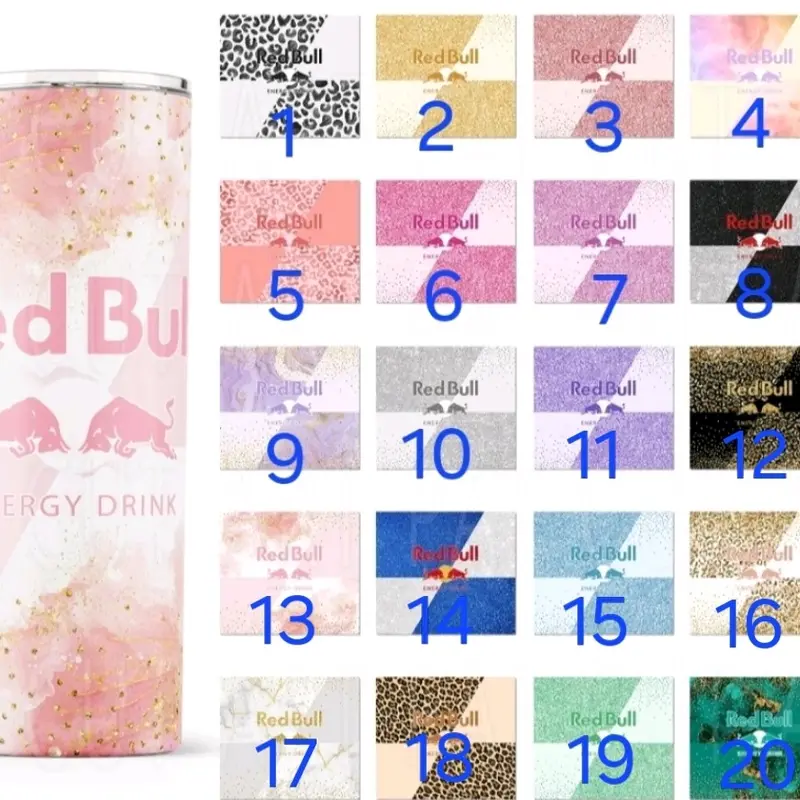 personalised red bull 20oz tumbler with straw custom tumblers 3