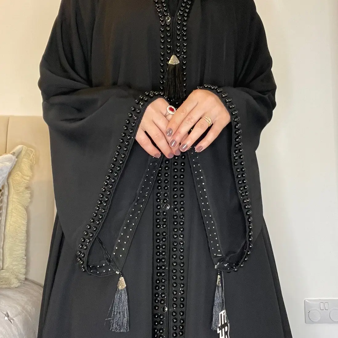 Open jacket Abaya style.size (56) with beautiful scarf.