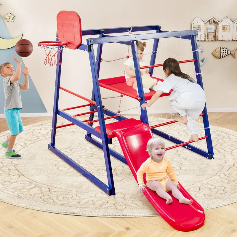 COSTWAY 7 In 1 Kids Jungle Gym Set for Toddlers Ages 3-7 3