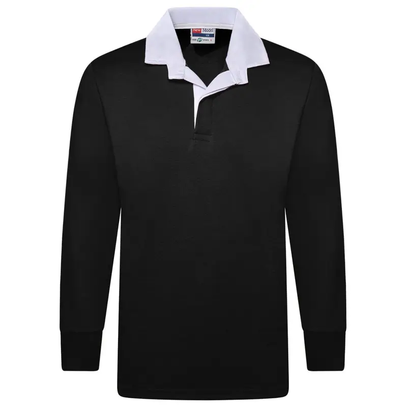Men’s Plain Rugby Long Sleeve Sport Jersey  Embroidered Logo 3