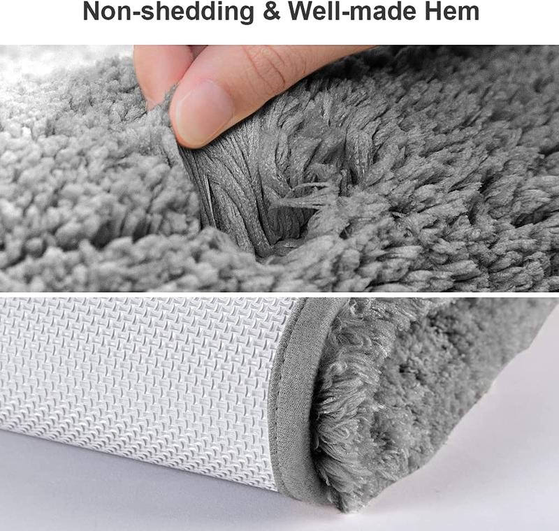 Non Slip Bath Mat Extra Large Shaggy Bathroom Rug Water Absorbent Toilet Mats Fluffy Thick Shower Decor Microfiber 7