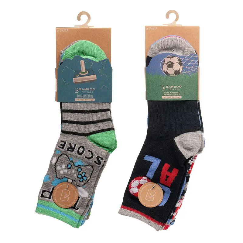 A2Z 4 Kids Boys 6 Pack Football Design Striped Crew Socks Premium Athletic Socks Football Game Themed Socks Durable Comfortable Young Athletes Shoe Size 2-3 (6-8.5), 3-6 (9-12), 7-10 (12.5-3.5) 4