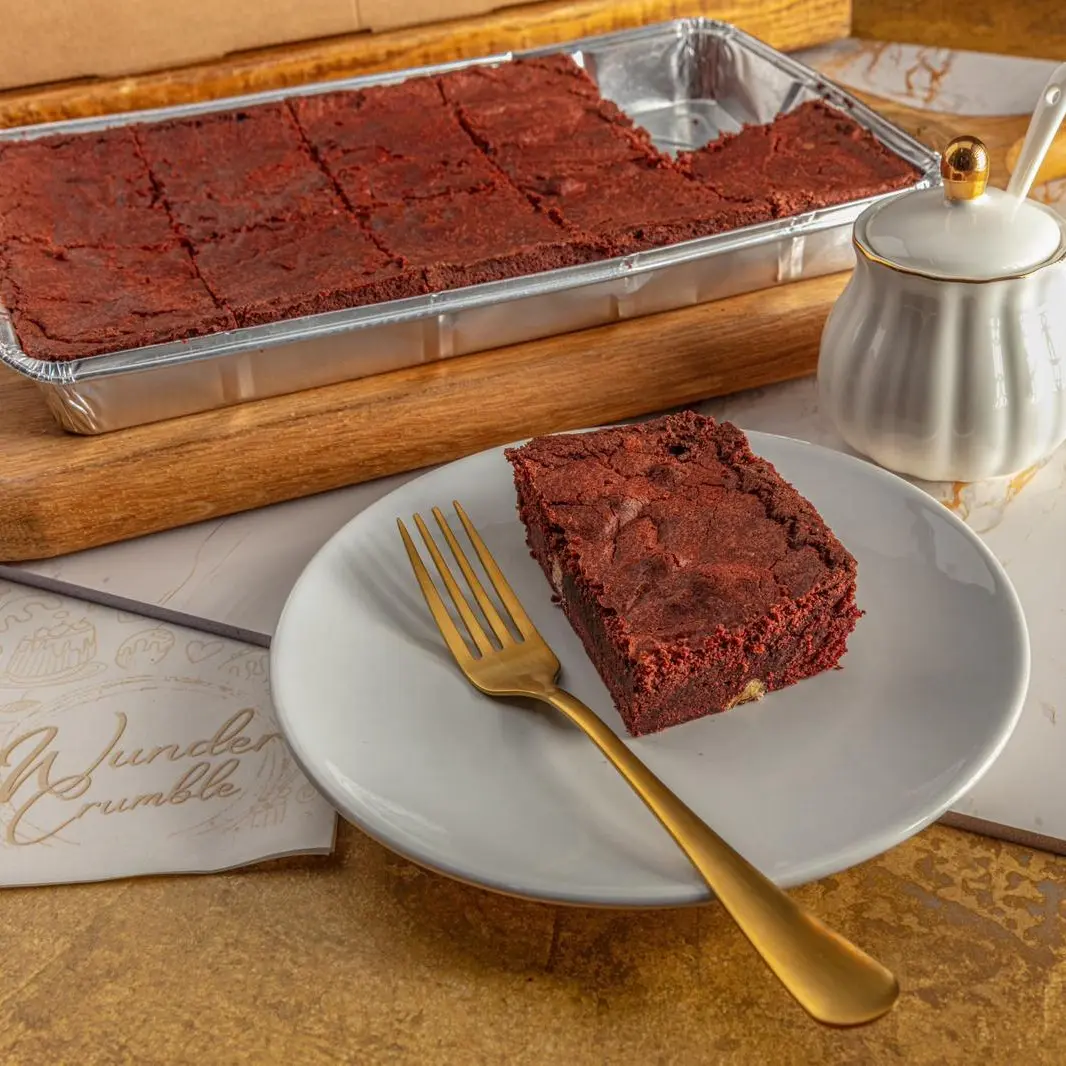 Velvety red chocolate brownie that is rich, moist, and oh-so-satisfying