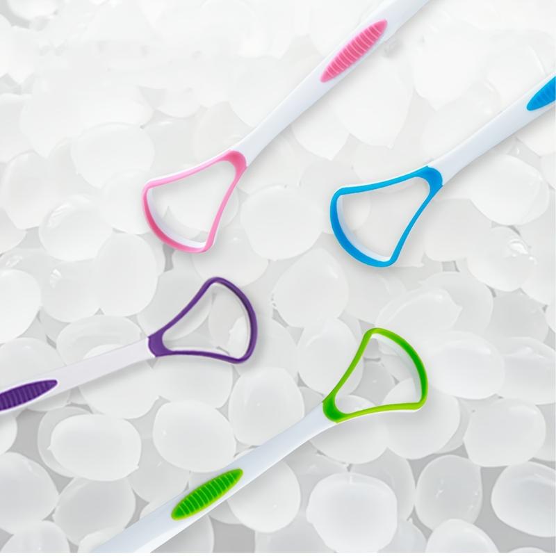 of Tongue Scrapers, Tools for Cleaning Tongue Coating, Silicone Tongue Brushes for Cleaning, 4-Color Cleaning Set, Tongue Cleaning Tools. 3