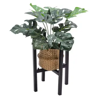 Simple Style Metal Adjustable Plant Stand, Heavy Duty Stable Plant Pot Flower, Plant Stand Indoor Outdoor Corner, Display - Black 3