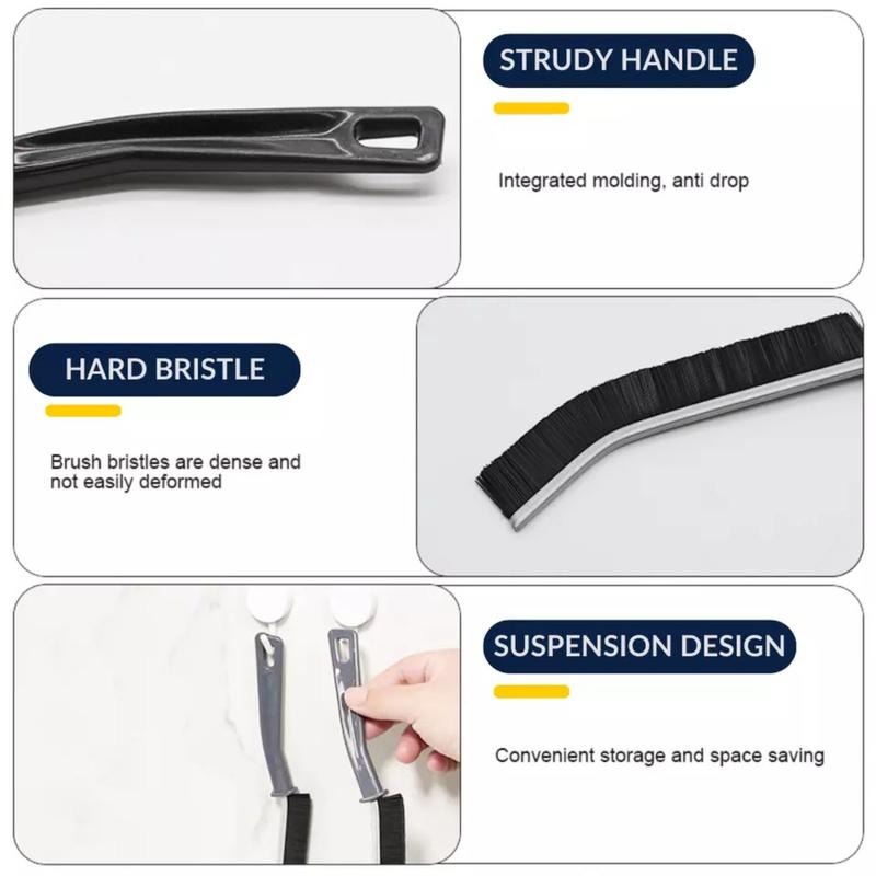 Product Introduction of 3x Crevice Cleaning Brush Tool Hard Nylon Bristle Household Gap Hand Brushes Small 2
