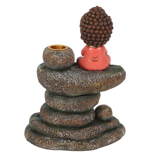 Red Buddha and Rock Pond Backflow Incense Burner 2