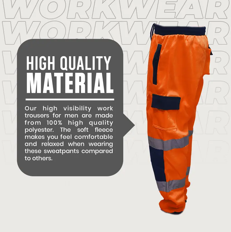 Fleece Jogger Trousers Casual Sweatpants with Elastic Waistband for Comfort 2