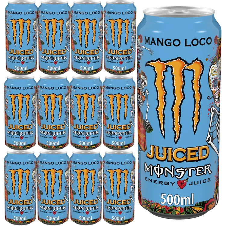 12x Monster Mango Loco Energy Drink Can 500ml (Pack of 12) Huge Saving Clearance Deal, Clearance Bundles Beverage Sport