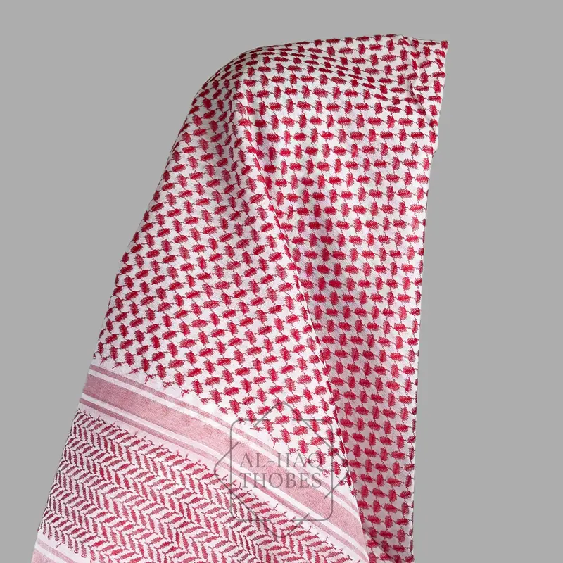 Premium Red and White Shemagh Scarf 0