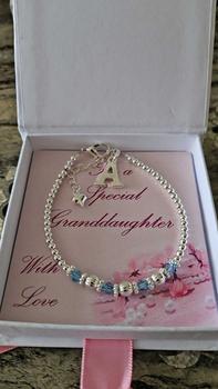 Product Review of Birthstone Bracelets with Silver Beads, for Girls, in Special Gift Boxes, Any Letter, Initial Charm from D**e 0