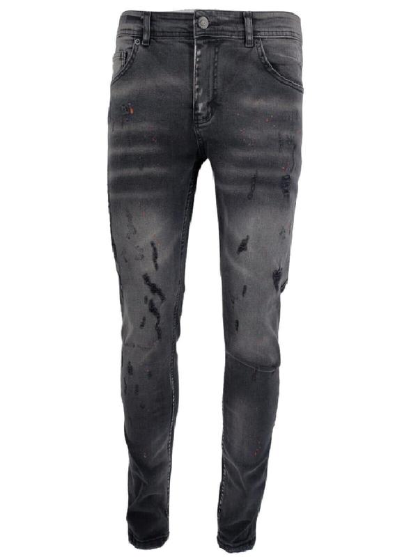 New Georgio Peviani Jeans Patchwork Paint Splatter Distressed Ripped Denim Jeans 7