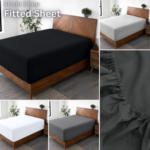 Deep Microfiber Fitted Sheets UK for 26cm & 40cm Mattresses - Hypoallergenic, Durable, Luxury Bedding, Soft & Deep Pocket - washable, durable, fade resistant, soft black, soft  green, machine wash  washable black sheets & pillowcases