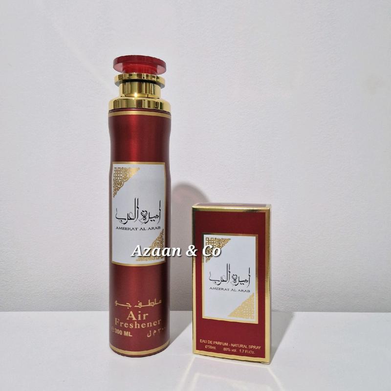 Ameerat Al Arab Collection by Lattafa & Ard AlZaafaran | Perfume 50ml Natural Spary EDP Eau De Perfume | Air Freshener 300ml | Ladies Womens Scent Top Notes: Wood, Musk and Oud. Heart Notes: Olibanum and Jasmine. Base Notes: Lily, Amber and Woody 3