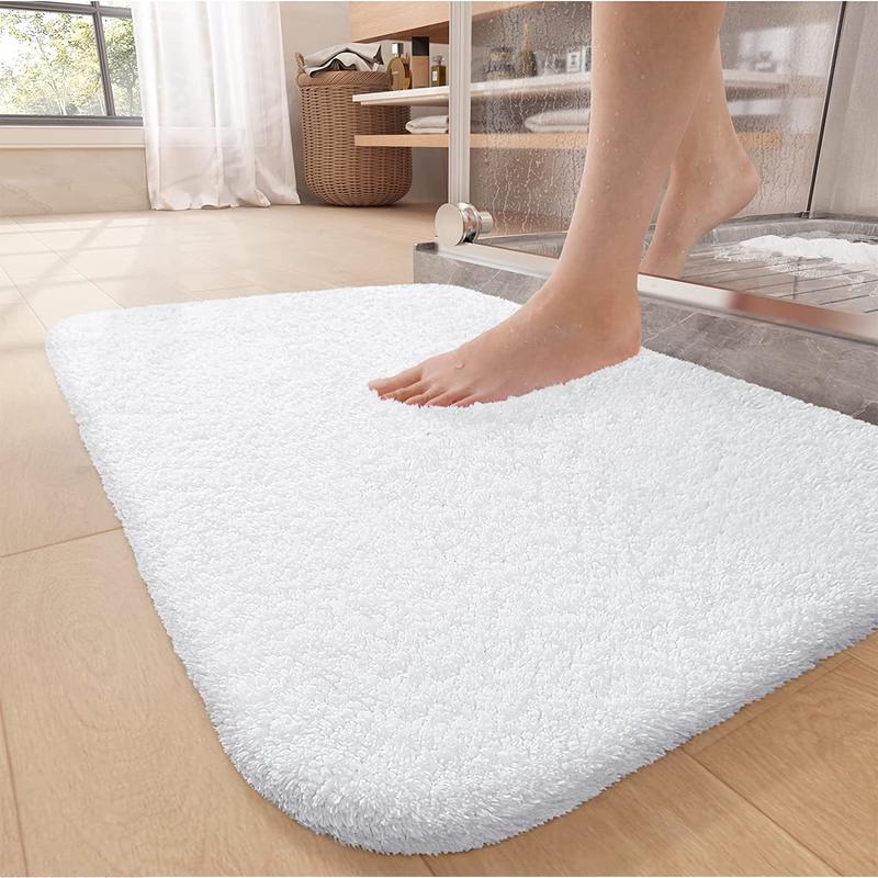Non Slip Bath Mat Extra Large Shaggy Bathroom Rug Water Absorbent Toilet Mats Fluffy Thick Shower Decor Microfiber 8