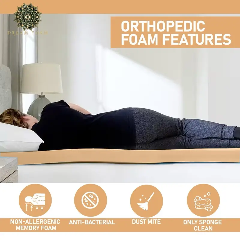 Orthopaedic Memory Foam Mattress Topper - Comfortable and Supportive 1