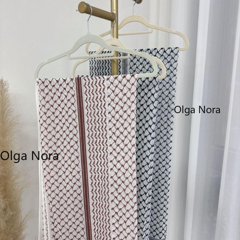 Product Introduction of Olga Nora ON1180ON Chic Islamic Chiffon Hijab with Lattice Design square  hijab 19