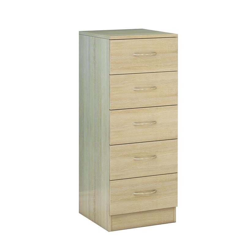 Sundaze Tall Narrow Chest of 5 Drawers with Handle Storage Unit Bedroom Furniture 34.5x36x90cm 1