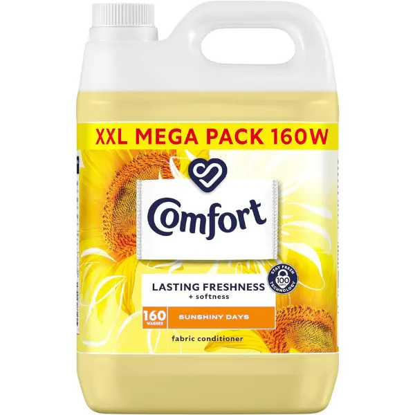 Comfort Sunshiny Days Fabric Conditioner with Stay Fresh technology for 100 days of freshness + fragrance* 160 wash 4800ml, Pack Of 1