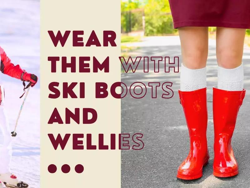 3 Pairs Of Ladies Chunky Wellington Socks Thermal Walking Boot Ski Welly Sock Womenswear Comfort 6
