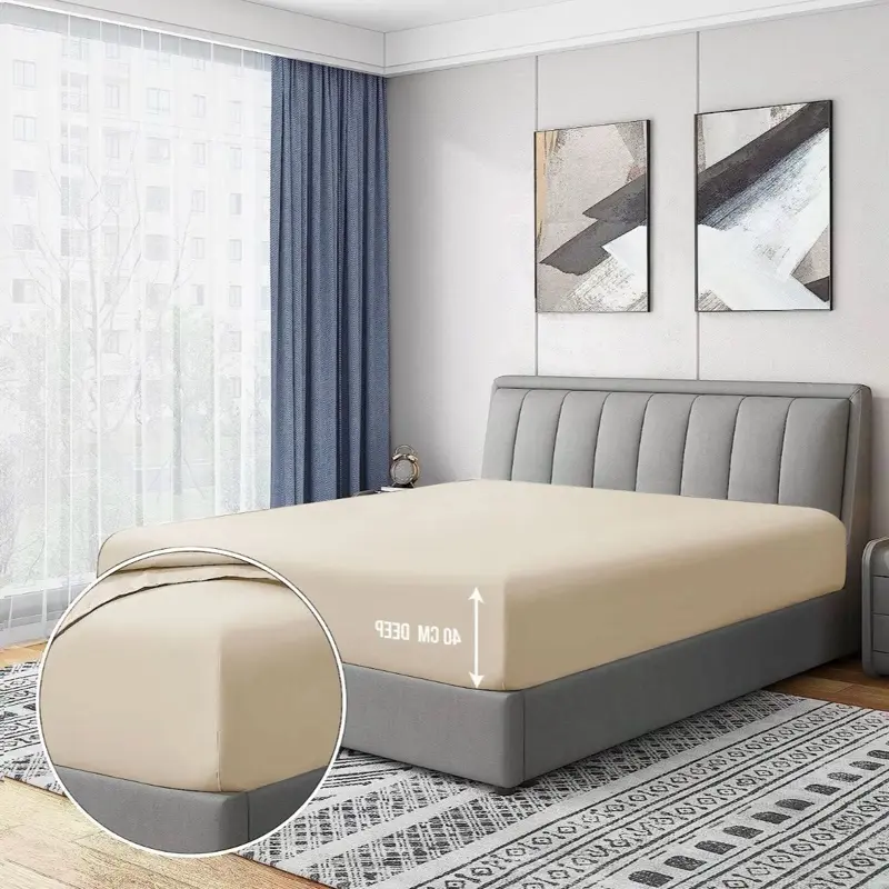 Cotton Fitted Bedsheet in Single, Double, and King Sizes 4