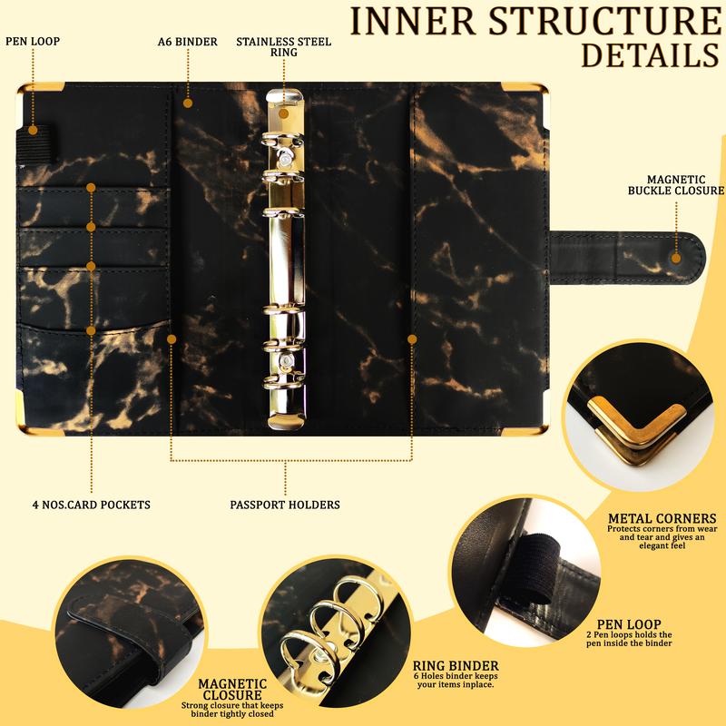 Budget Binder Money Saving Wallet - 28Pcs A6 Ring Binder, Money Organiser for Saving Money, Budget Planner with Cash Envelopes - Perfect for Budgeting and Planning Monthly Expenses (Black) 1