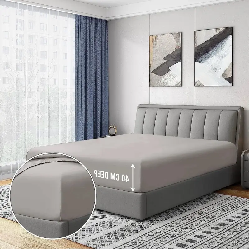 Cotton Fitted Bedsheet in Single, Double, and King Sizes 2