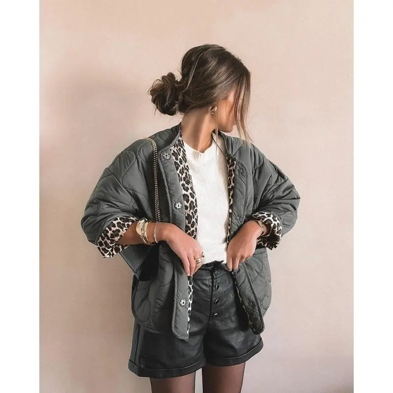 【2025】Woman Floarl Print Quilted Jacket Single Breasted Pocket Warm Ladies Outfit - Autumn Winter Fashion Girls Chic Clothes 7