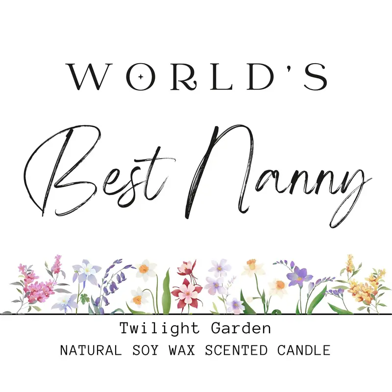 World's Best Nanny Birthday Candle Gift, Nana Mothers Day Presents, The Best Nanny Mothers Day Scented Candle For Gran, Grandma Candle Gift Set, Granny Gift Wood Wick Candle in Glass  Jar for Decor, Beautiful Fragrance 7
