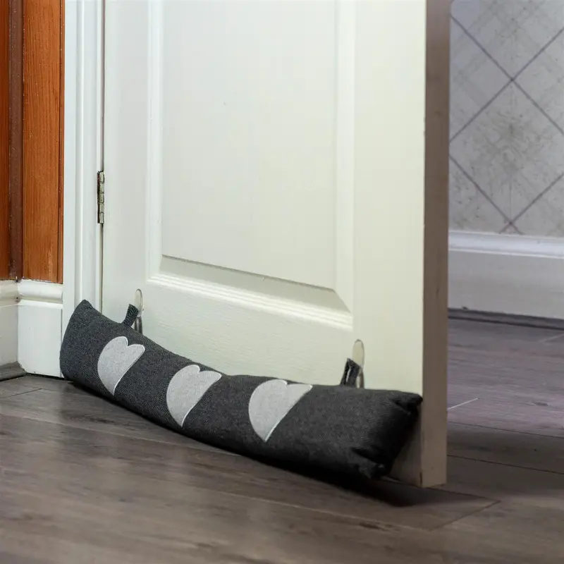 Nicola Spring Herringbone Draught Excluder - 78.5cm - Heart 4
