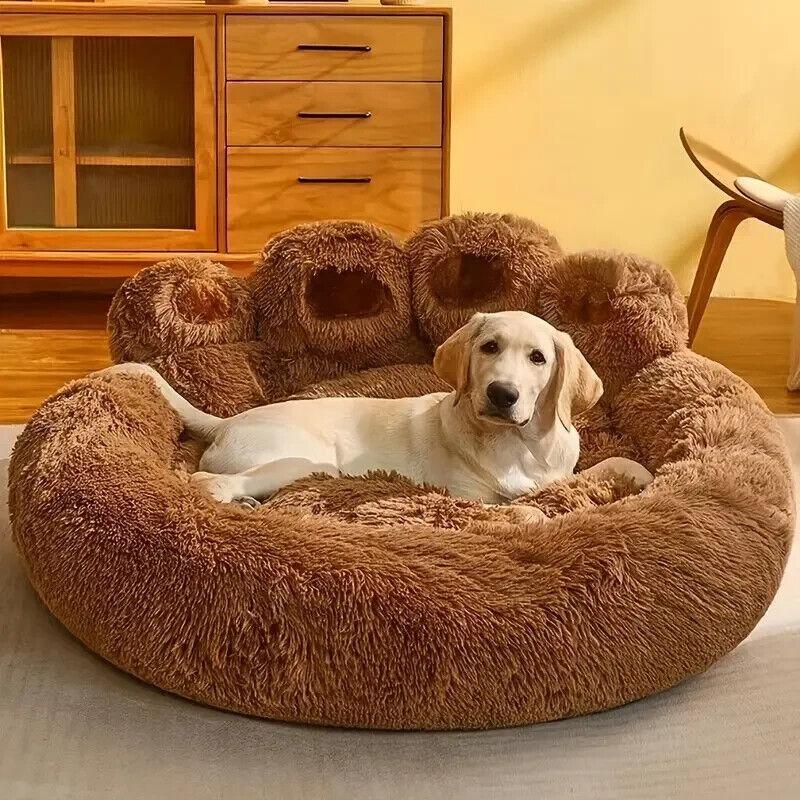 JupiterJX Plush Pet Cat Dog Beds Calming Non Slip Bear Paw Sleeping Cushion For Large Dogs 2