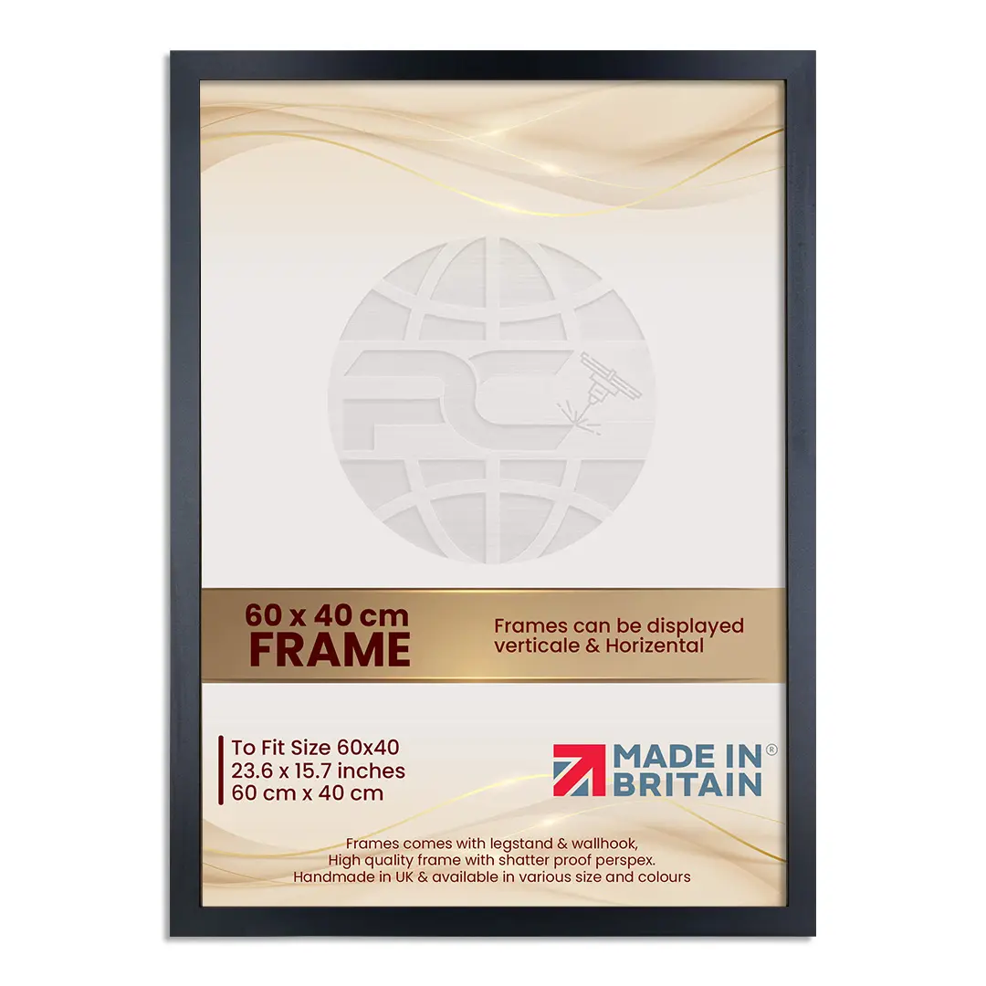 60 x 40 cm Picture Frame, Matte Black Photo Frame, Poster Frame, Premium Frame Decoration for Wall, Home Decor Photo Frame, Large Poster Frame, Wall Decor