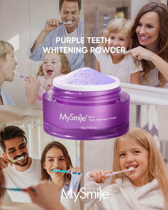 MySmile PAP Natural Mint Non-Sensitive Teeth Whitening Powder for Fresh Oral Care Brush Foaming 6