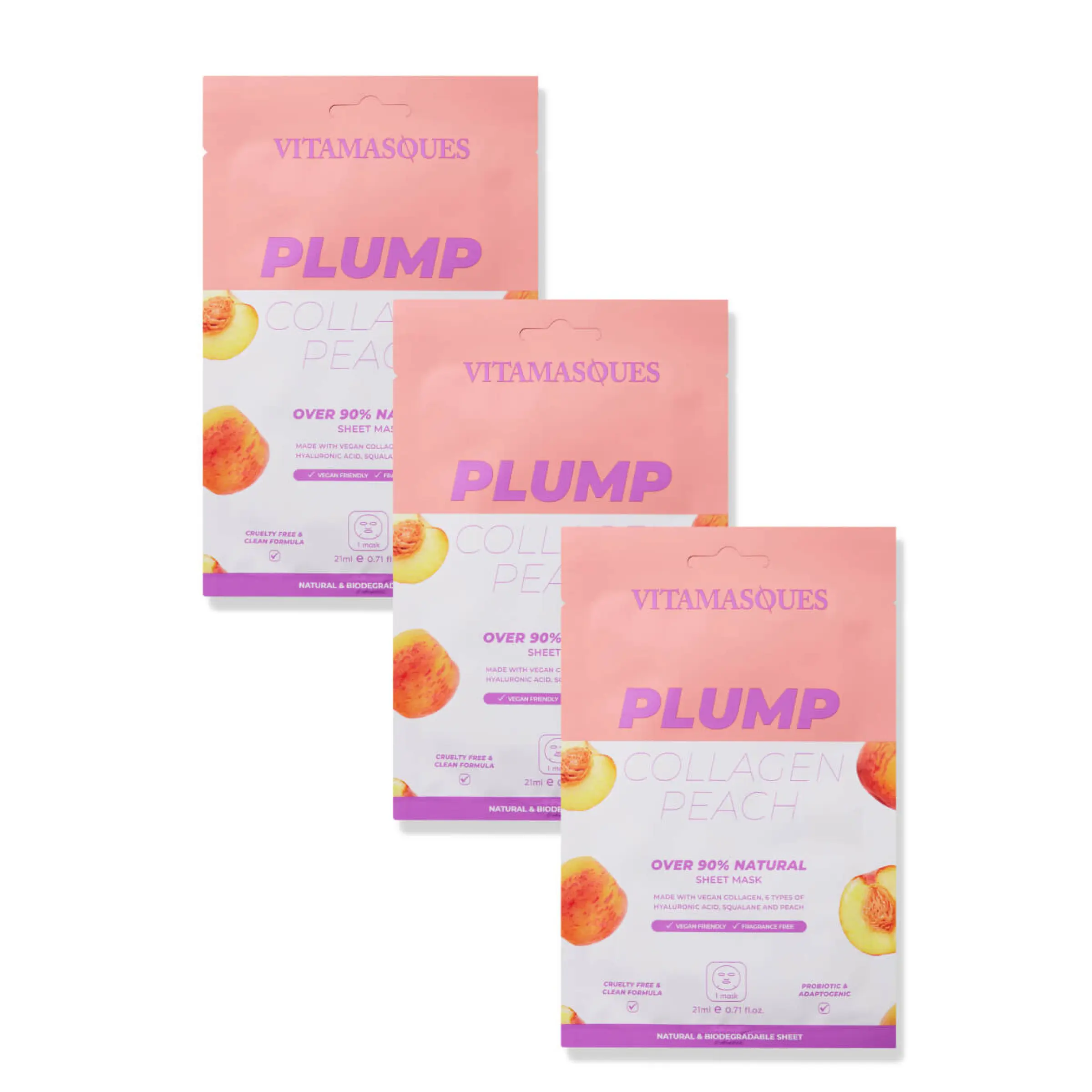 Vitamasques Plump Collagen Peach Face Sheet Mask