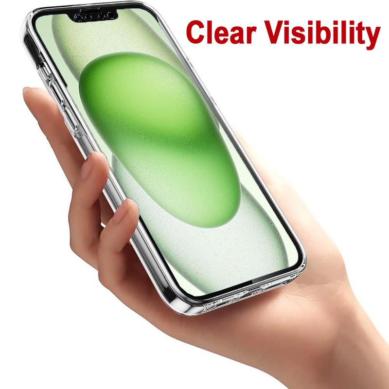Clear Silicone 360 Front & back Full Phone Protection cover Case For Apple iPhone 14, 14 Plus, 14 Pro, 14 Pro Max, iPhone 13, 13 Pro, 13 Pro Max, iPhone 12, 12 Mini, 12 Pro, 12 Pro Max, iPhone 11, 11 Pro Max, XS Max, XS, X, 8, 7, SE 2020 8