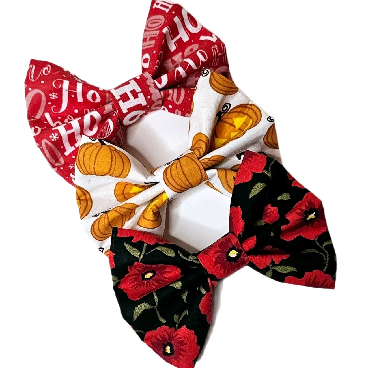 Set of 3 Dog Cat Pet Bow Ties Halloween, Remembrance Day, Christmas