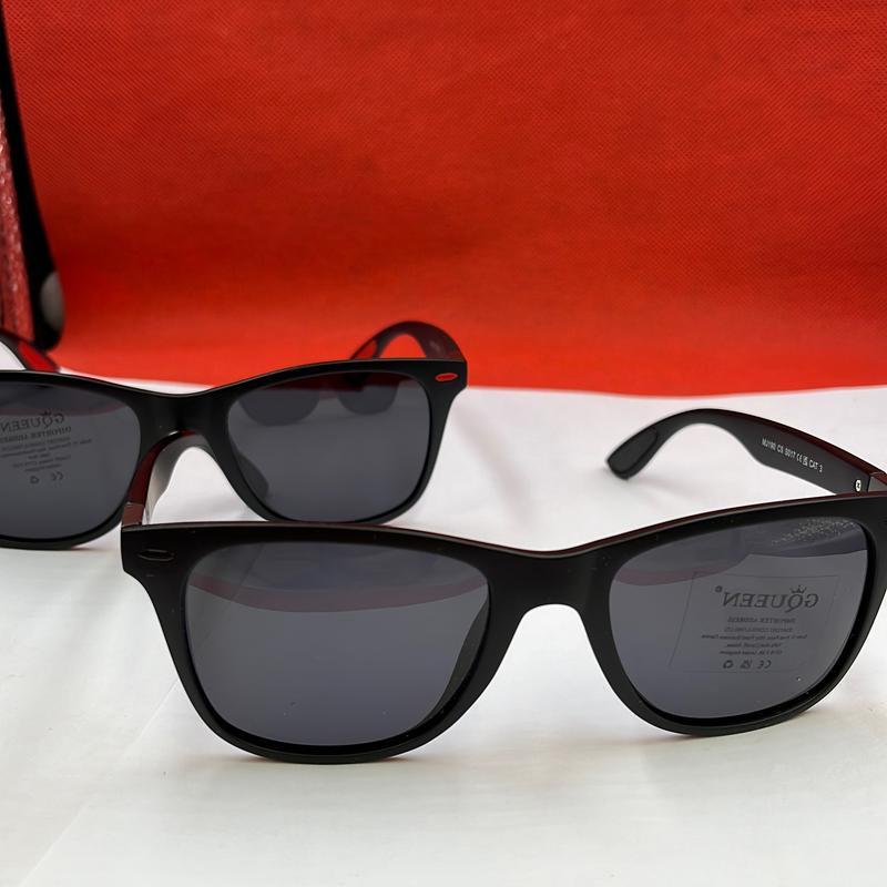 Polarised Sunglasses Mens Womens Lightweight TR90 Frame 100% UV400 Protection Black+Red or Black +Silver 5