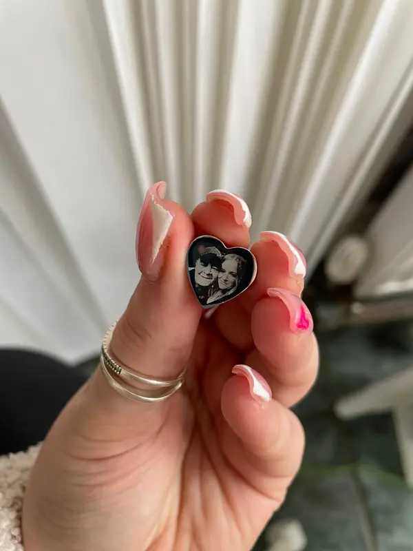 Photo Engraved Heart Charm. 0