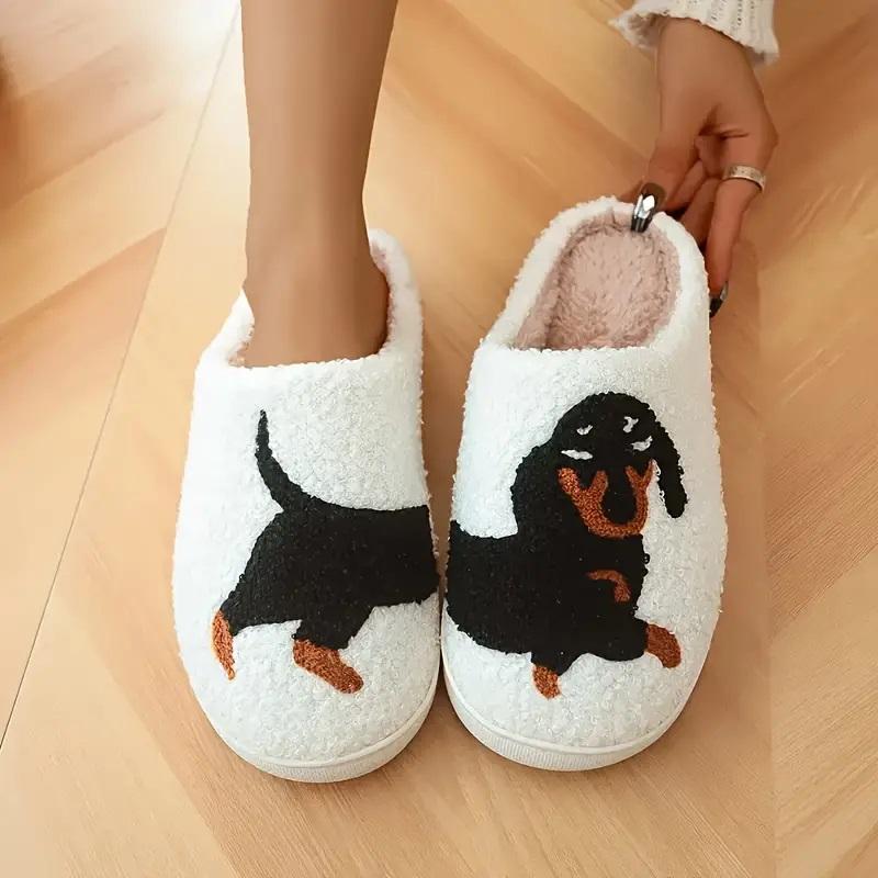 Cute Dachshund Dog Slippers – Fluffy Faux Fur Indoor Slip-Ons for Women & Girls | Plush Animal Design | Warm & Cosy for Autumn | Fast UK Delivery Walking Shoes Slide Flipflop Comfort 7