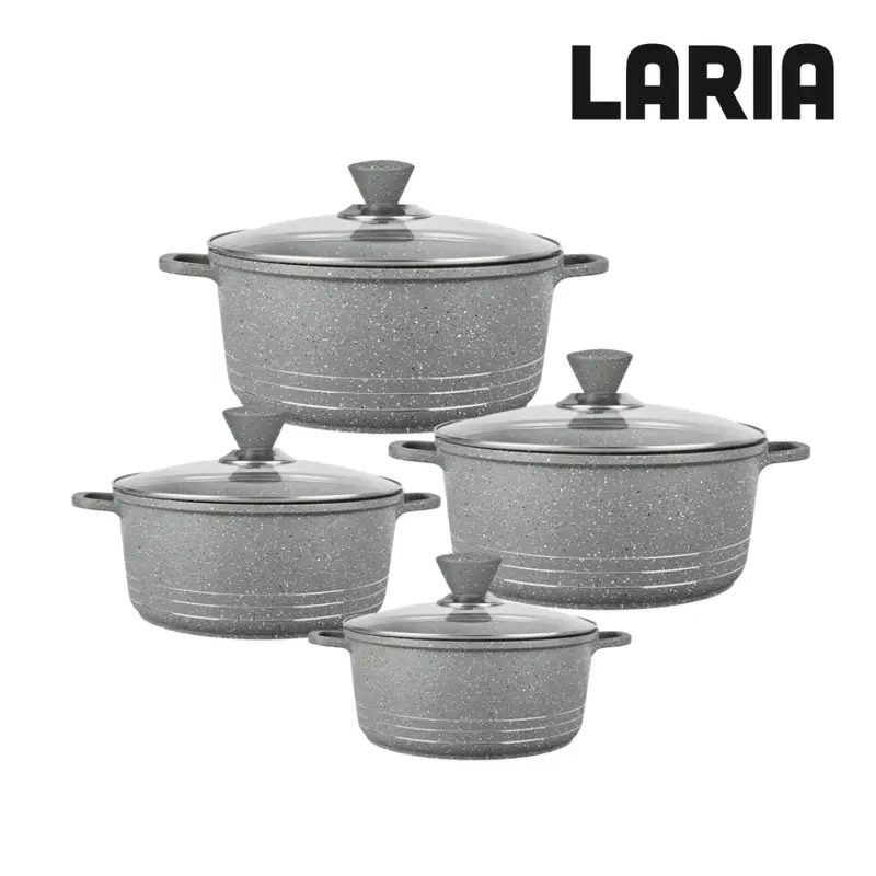 4 Piece Premium Laria Non Stick Cooking Pot Set High Quality Any Hob Cookware 3